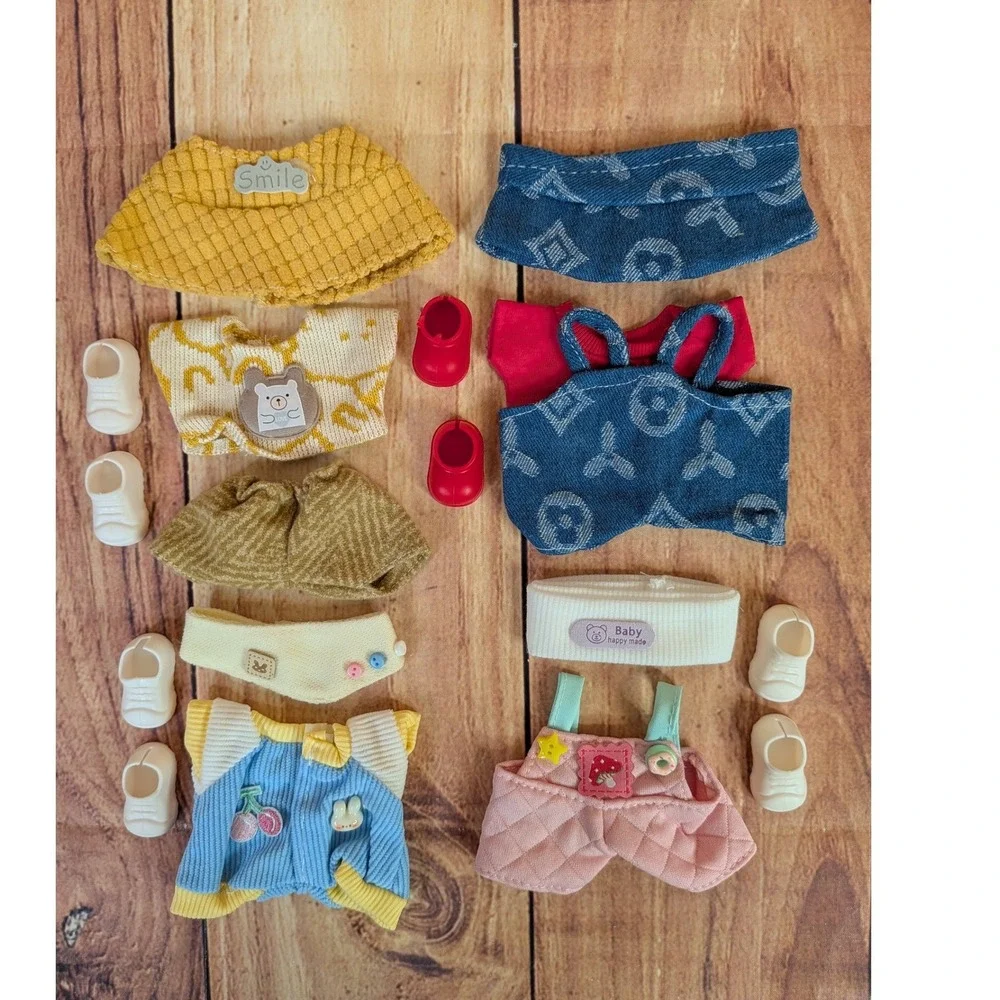 4 Clothes Outfits Shoes Fits Labubu Doll - Clothing For 17cm Plush Dolls #2